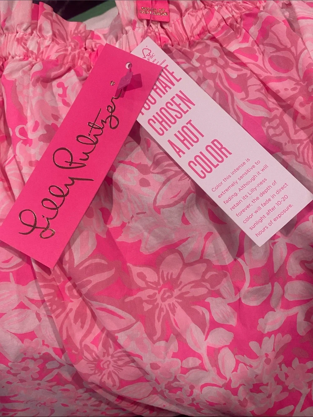 Lilly Pulitzer Pink & White Floral Off-Shoulder Blouse